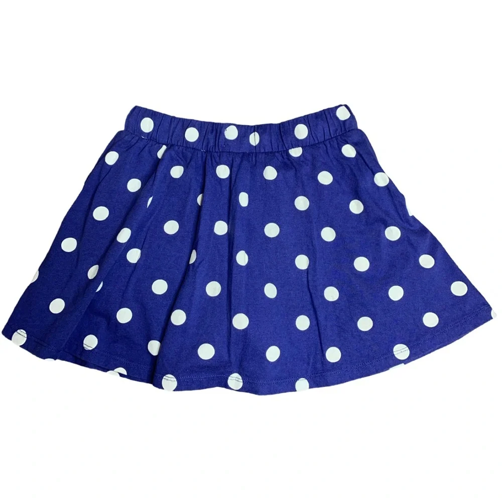 Mini Boden Girls Size 9-10Y Blue Skort Polka Dots Skirt 100% Cotton